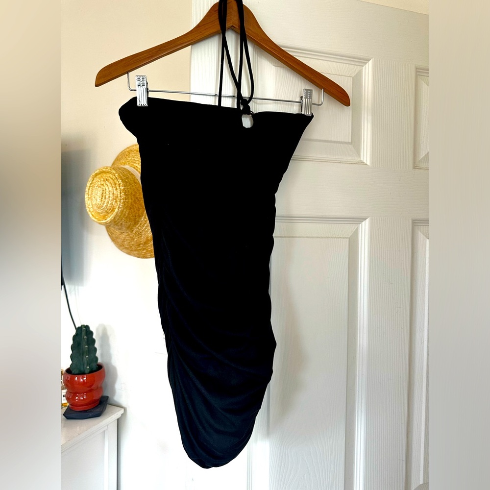 Windsor black halter dress